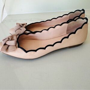 Kate Spade Blush Scalloped Flats with Bow - Size 7